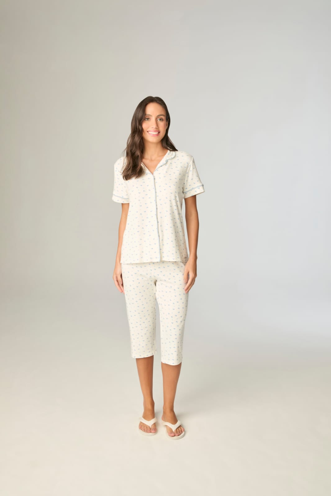 Pescador aberto algodão floral