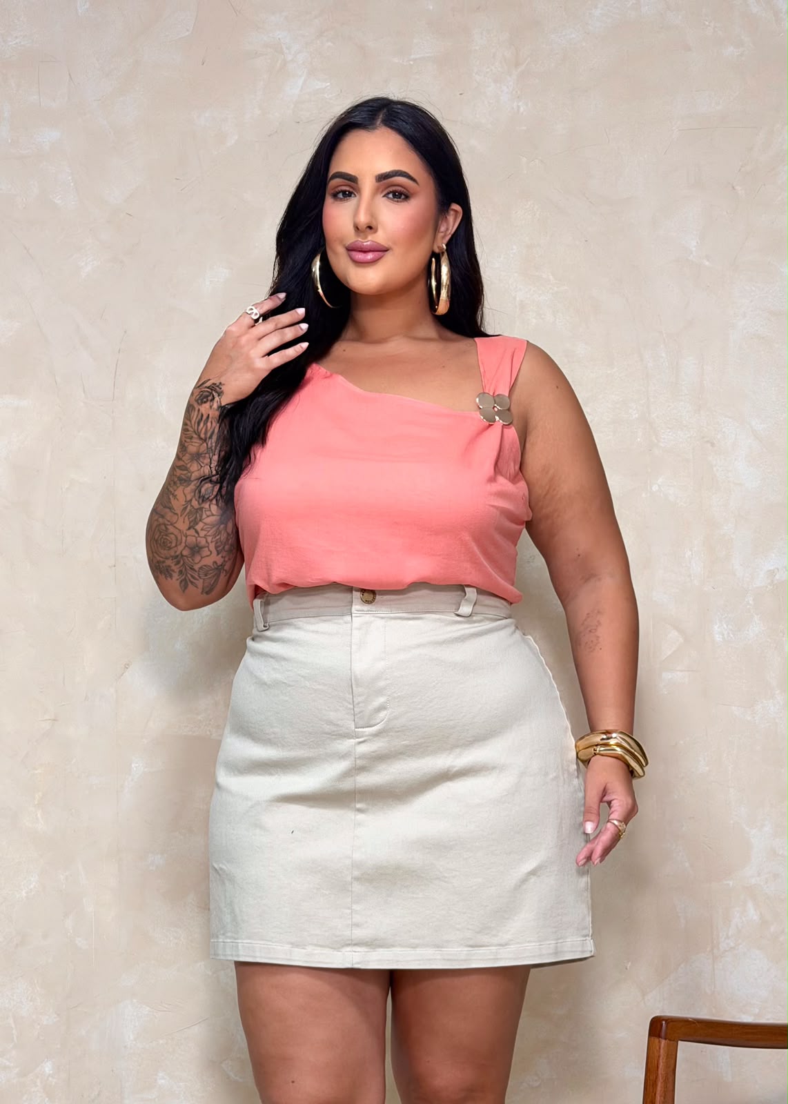 Blusa Lyocel com fivela