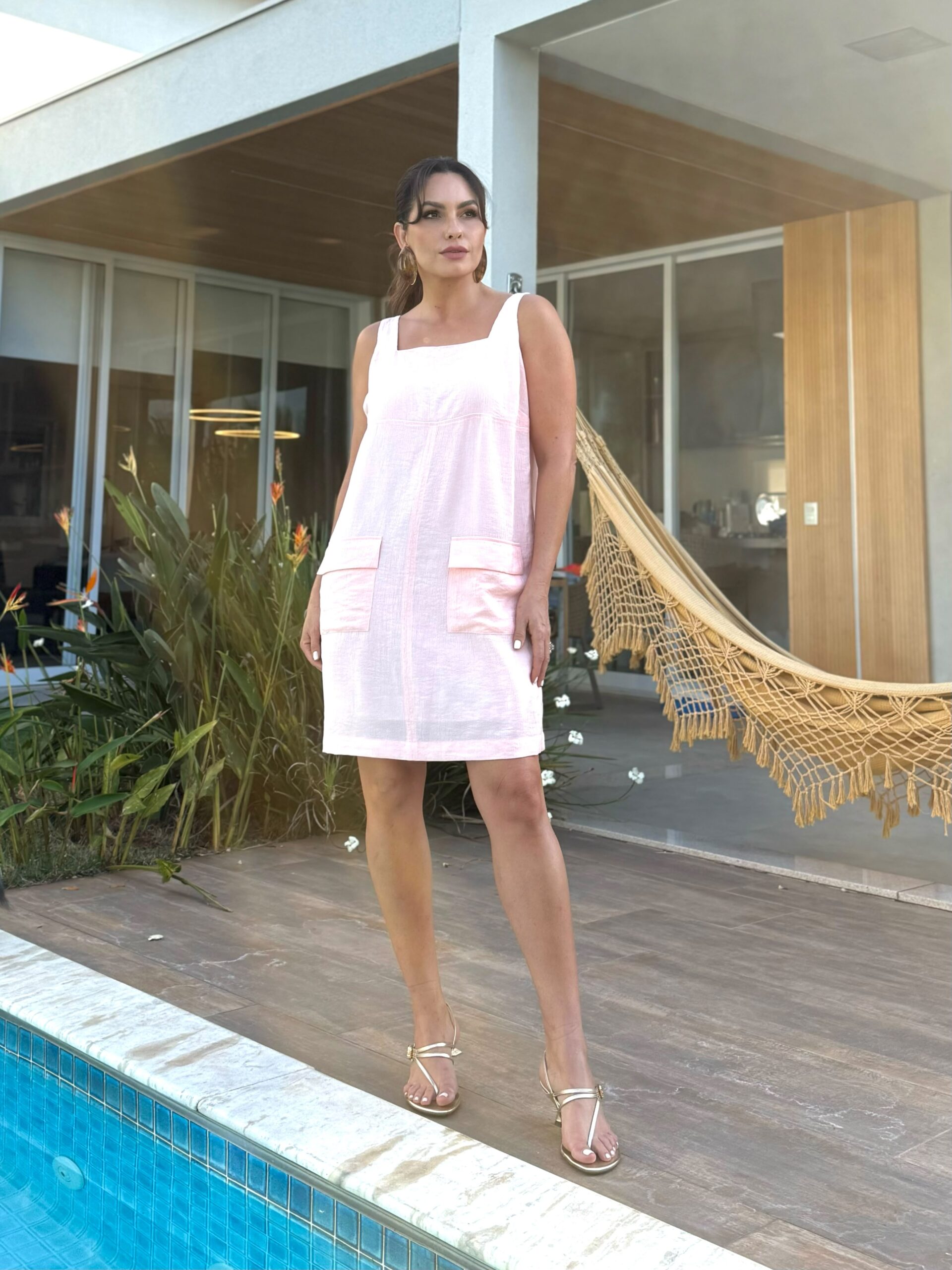 Vestido viscose texturizada