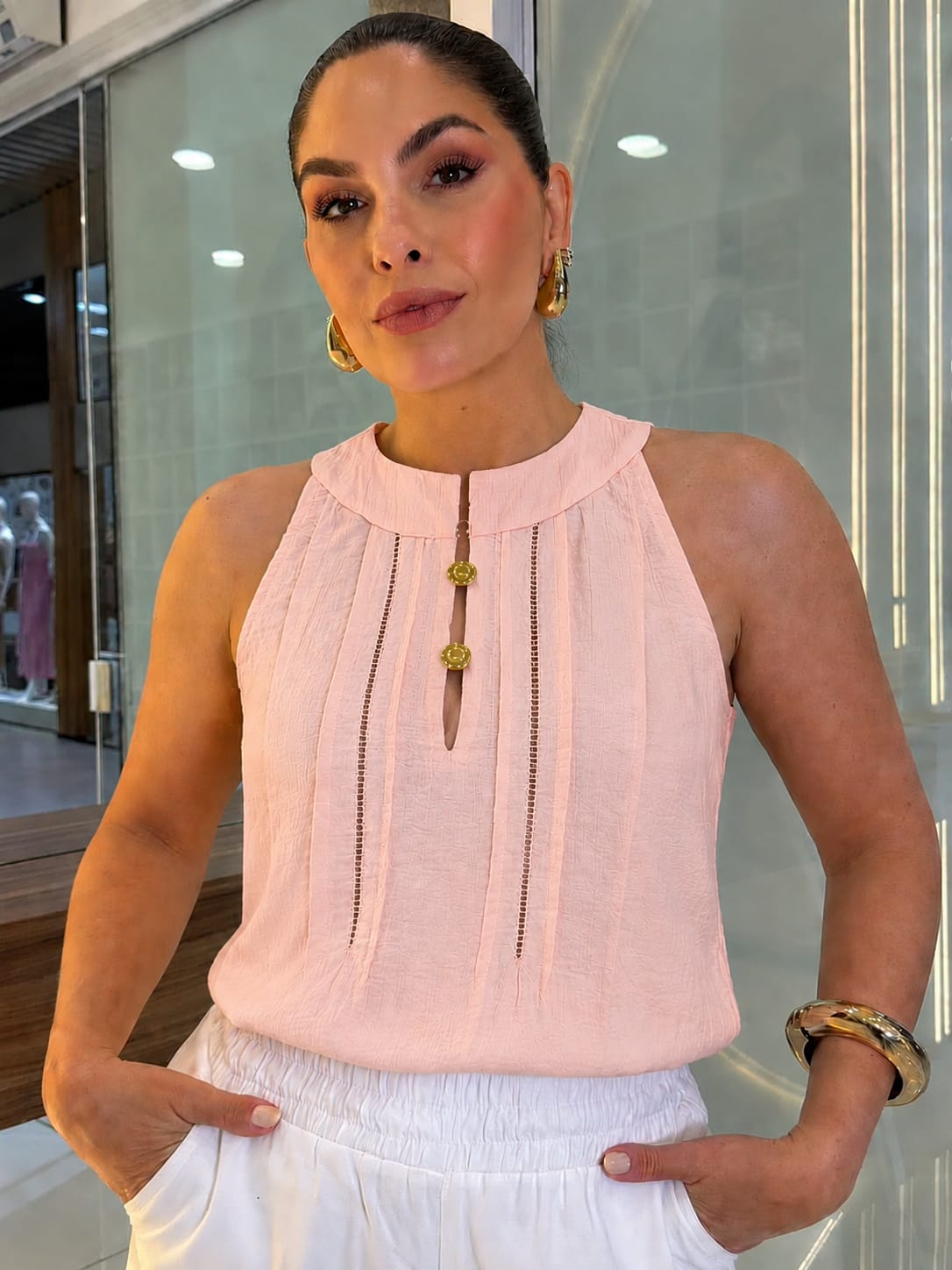 Regata viscose texturizada