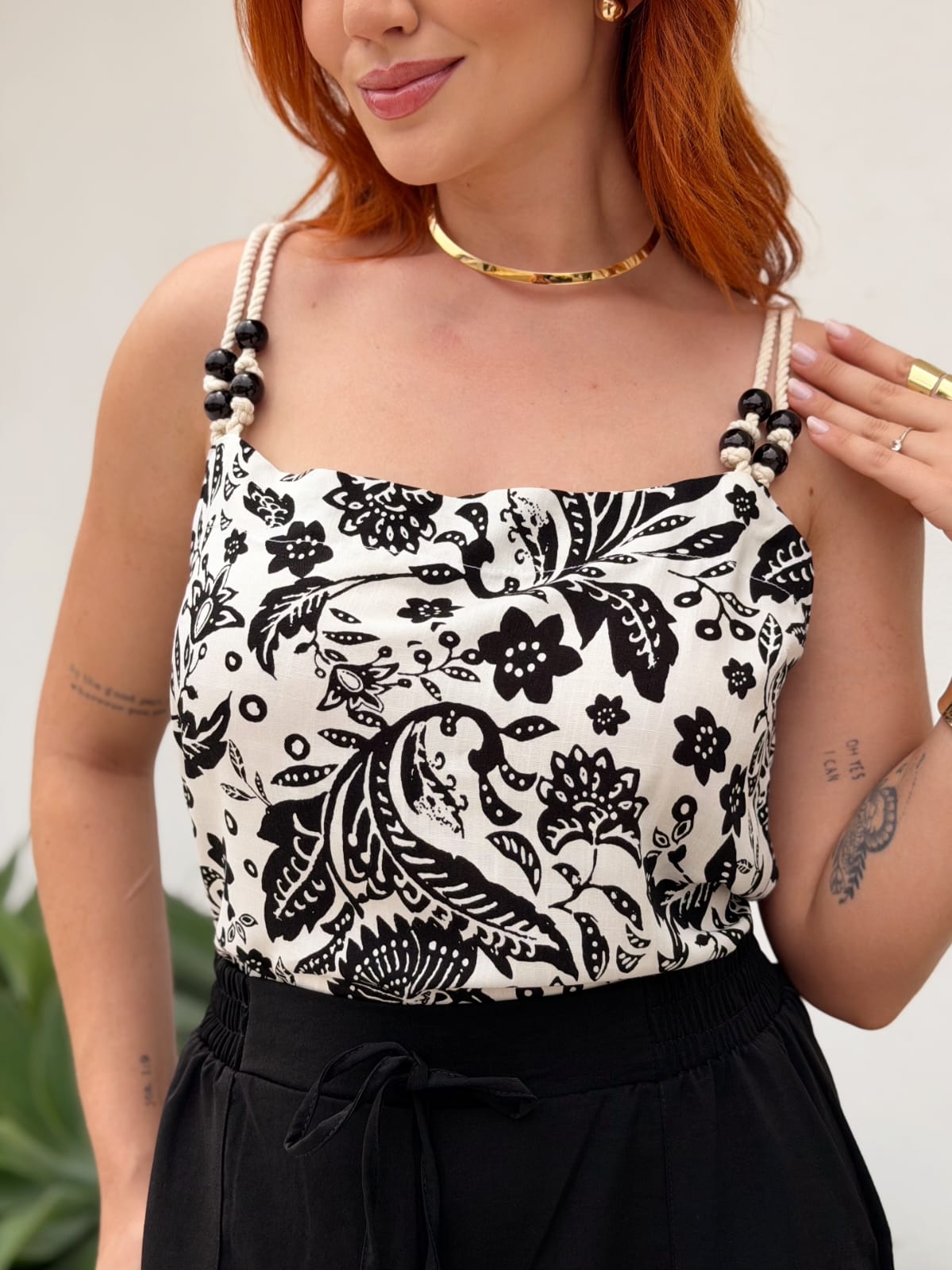 Blusa viscolinho com ponteiras